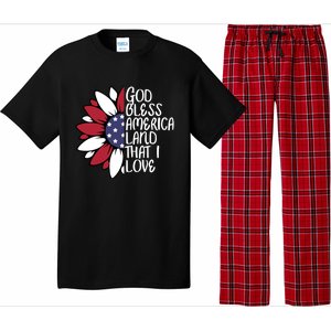 God Bless America Land That I Love Sunflower God Bless Usa Gift Pajama Set