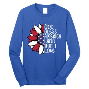 God Bless America Land That I Love Sunflower God Bless Usa Gift Long Sleeve Shirt