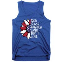 God Bless America Land That I Love Sunflower God Bless Usa Gift Tank Top