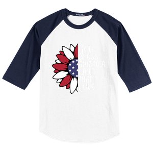 God Bless America Land That I Love Sunflower God Bless Usa Gift Baseball Sleeve Shirt