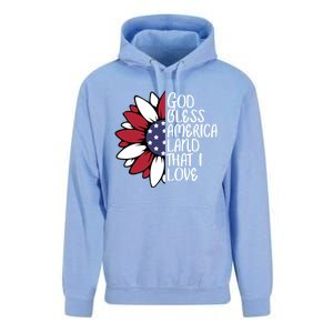 God Bless America Land That I Love Sunflower God Bless Usa Gift Unisex Surf Hoodie