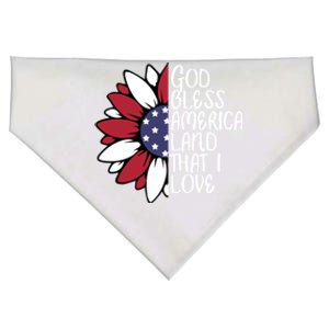 God Bless America Land That I Love Sunflower God Bless Usa Gift USA-Made Doggie Bandana