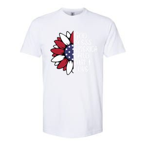 God Bless America Land That I Love Sunflower God Bless Usa Gift Softstyle CVC T-Shirt