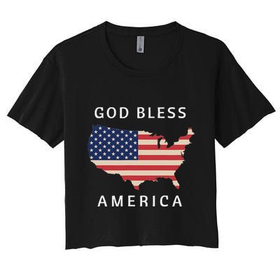 God Bless America Women's Crop Top Tee