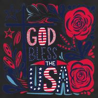 God Bless America Patriotic Usa Flag Christian 4th Of July 7 Panel Mesh Trucker Snapback Hat