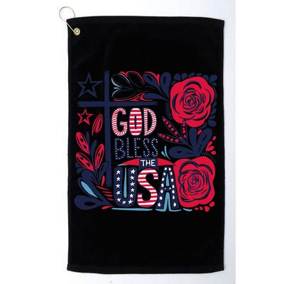 God Bless America Patriotic Usa Flag Christian 4th Of July Golf Towel