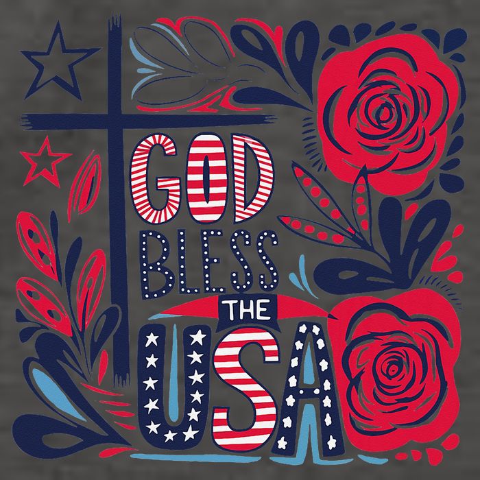 God Bless America Patriotic Usa Flag Christian 4th Of July Vector Backpack