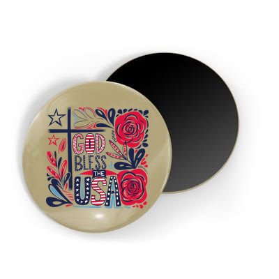 God Bless America Patriotic Usa Flag Christian 4th Of July Magnet