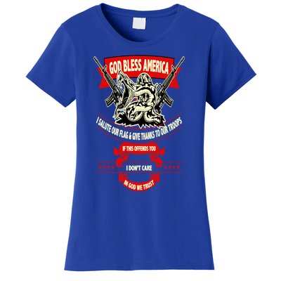 God Bless America Patriotic Gift For Military Moms Veterans Gift Women's T-Shirt