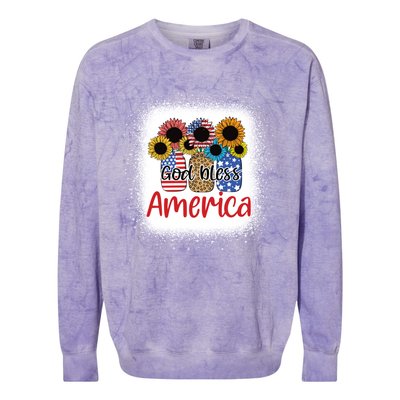 God Bless America Mason Jar 4th Of July Christian Patriotic Gift Colorblast Crewneck Sweatshirt