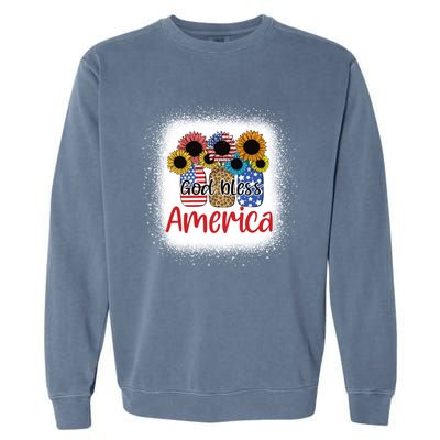 God Bless America Mason Jar 4th Of July Christian Patriotic Gift Garment-Dyed Sweatshirt