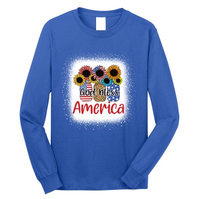 God Bless America Mason Jar 4th Of July Christian Patriotic Gift Long Sleeve Shirt