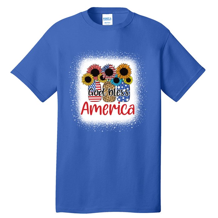 God Bless America Mason Jar 4th Of July Christian Patriotic Gift Tall T-Shirt