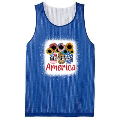 God Bless America Mason Jar 4th Of July Christian Patriotic Gift Mesh Reversible Basketball Jersey Tank