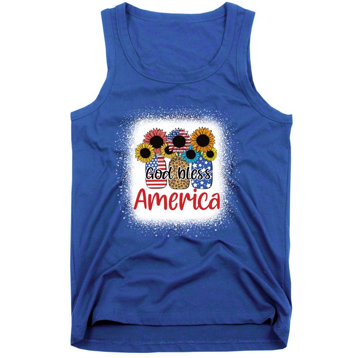 God Bless America Mason Jar 4th Of July Christian Patriotic Gift Tank Top