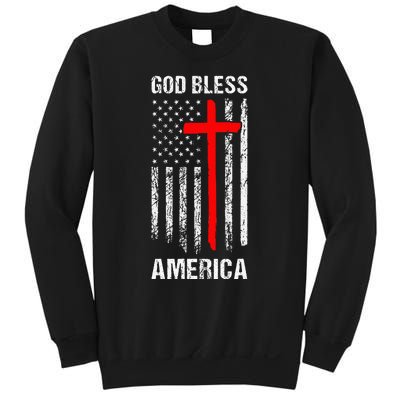 God Bless America Christian Patriot Usa Flag Sweatshirt