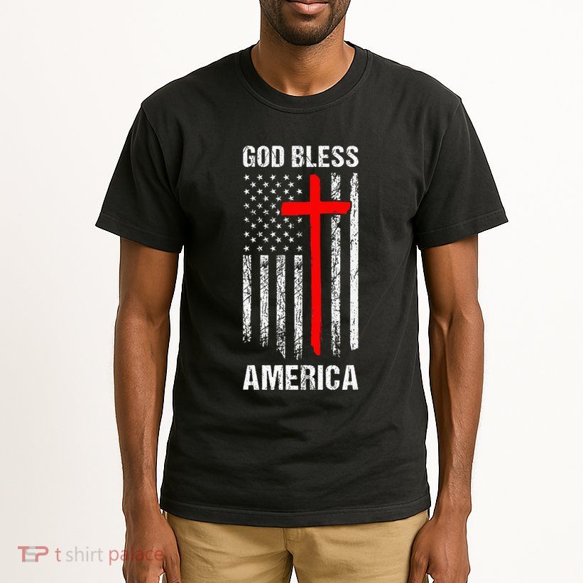 God Bless America Christian Patriot Usa Flag Tall T-Shirt
