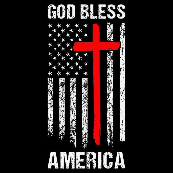 God Bless America Christian Patriot Usa Flag Poster