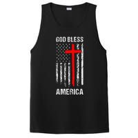 God Bless America Christian Patriot Usa Flag PosiCharge Competitor Tank