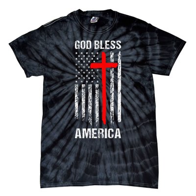 God Bless America Christian Patriot Usa Flag Tie-Dye T-Shirt