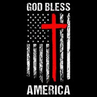 God Bless America Christian Patriot Usa Flag Womens T-Shirt