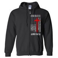 God Bless America Christian Patriot Usa Flag Full Zip Hoodie