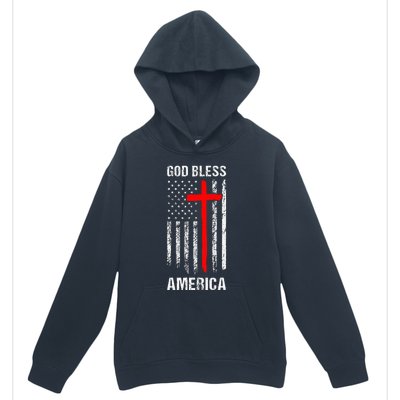 God Bless America Christian Patriot Usa Flag Urban Pullover Hoodie