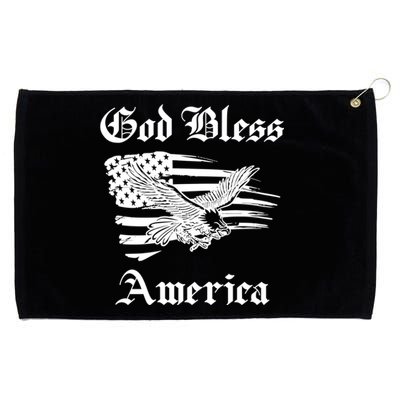 God Bless America Patriotic Eagle American Flag 4th Of July Great Gift Grommeted Golf Towel