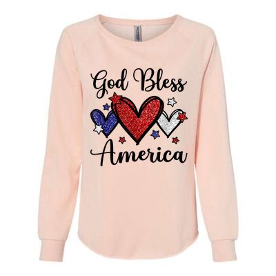 God Bless America Patriotic Usa Flag Colors For Christians Funny Gift Womens California Wash Sweatshirt