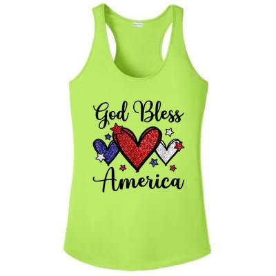 God Bless America Patriotic Usa Flag Colors For Christians Funny Gift Ladies PosiCharge Competitor Racerback Tank