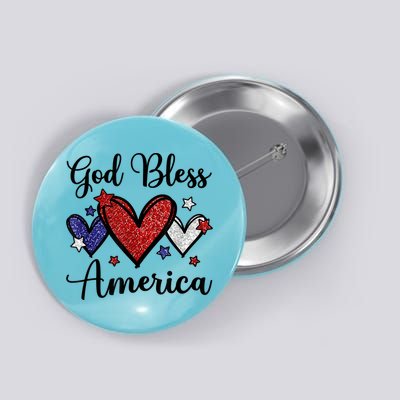 God Bless America Patriotic Usa Flag Colors For Christians Funny Gift Button