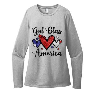 God Bless America Patriotic Usa Flag Colors For Christians Funny Gift Womens CVC Long Sleeve Shirt