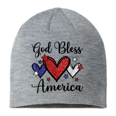God Bless America Patriotic Usa Flag Colors For Christians Funny Gift Sustainable Beanie