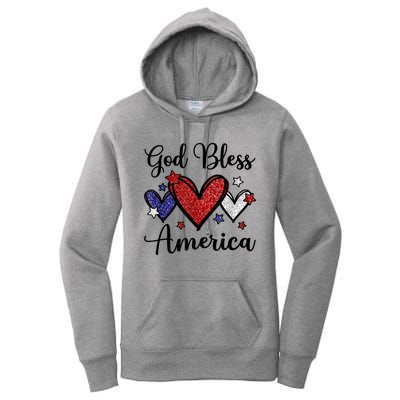 God Bless America Patriotic Usa Flag Colors For Christians Funny Gift Women's Pullover Hoodie