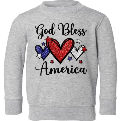 God Bless America Patriotic Usa Flag Colors For Christians Funny Gift Toddler Sweatshirt