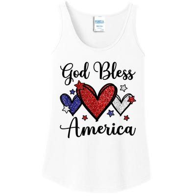 God Bless America Patriotic Usa Flag Colors For Christians Funny Gift Ladies Essential Tank