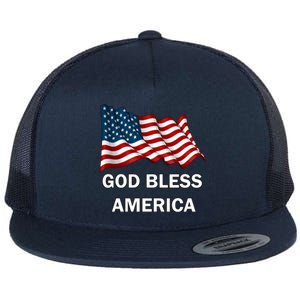 God Bless America Gift Flat Bill Trucker Hat