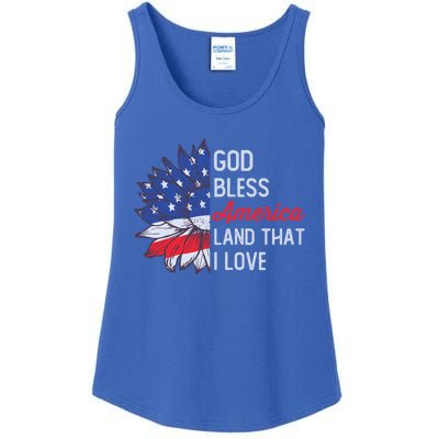 God Bless America Land That I Love Patriotic Usa Freedom Gift Ladies Essential Tank