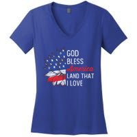 God Bless America Land That I Love Patriotic Usa Freedom Gift Women's V-Neck T-Shirt