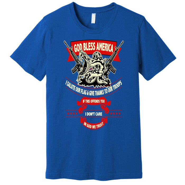 God Bless America Patriotic Gift For Military Moms Veterans Great Gift Premium T-Shirt