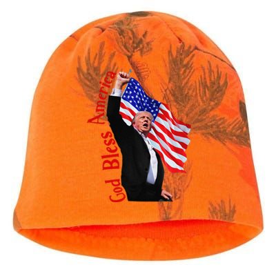 God Bless America 2024 Fist Hand Fighting Trump Rally 2024 Kati - Camo Knit Beanie