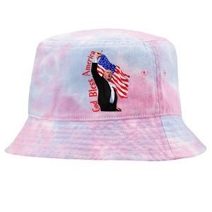 God Bless America 2024 Fist Hand Fighting Trump Rally 2024 Tie-Dyed Bucket Hat