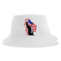 God Bless America 2024 Fist Hand Fighting Trump Rally 2024 Sustainable Bucket Hat