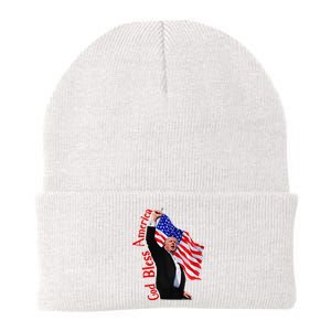 God Bless America 2024 Fist Hand Fighting Trump Rally 2024 Knit Cap Winter Beanie