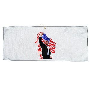 God Bless America 2024 Fist Hand Fighting Trump Rally 2024 Large Microfiber Waffle Golf Towel