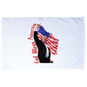 God Bless America 2024 Fist Hand Fighting Trump Rally 2024 Microfiber Hand Towel