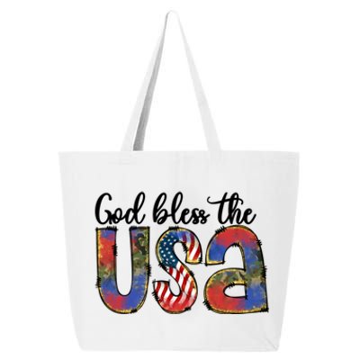 God Bless America Usa Flag 4th Of July Gift 25L Jumbo Tote