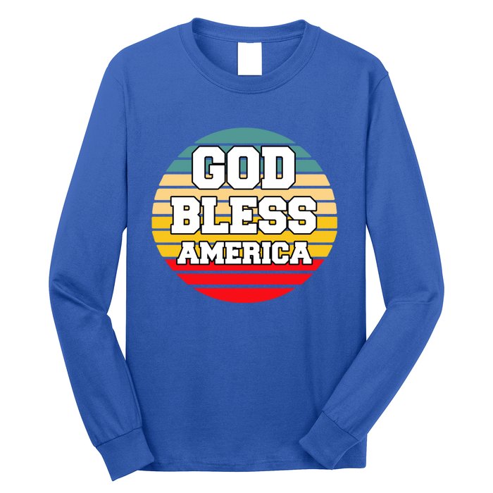 God Bless America Retro Vintage Style Funny Gift Long Sleeve Shirt