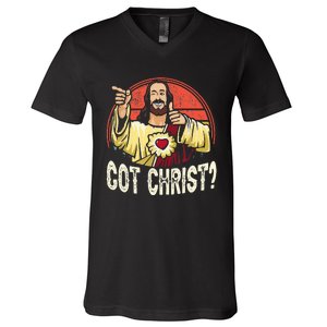 Got Buddy A Christ Christmas Cool Jesus Religious Christian V-Neck T-Shirt