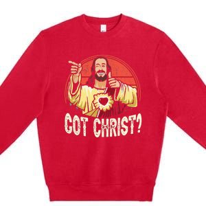 Got Buddy A Christ Christmas Cool Jesus Religious Christian Premium Crewneck Sweatshirt